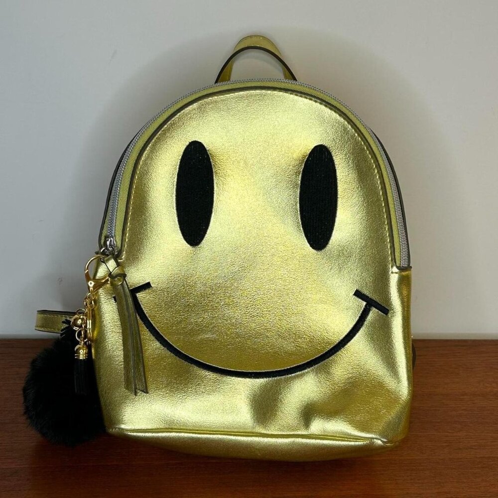 Gold Smiley Face Backpack